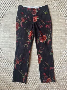 Swing Control Women’s Golf Pants Sz 10 Navy Floral Stretch Pull On